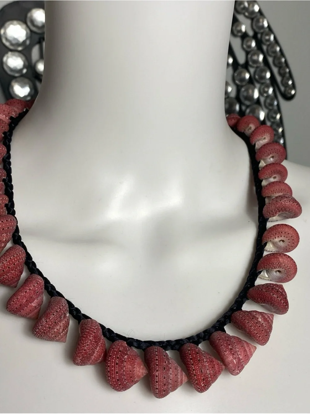 Strawberry top shell shells Cord Necklace 21”